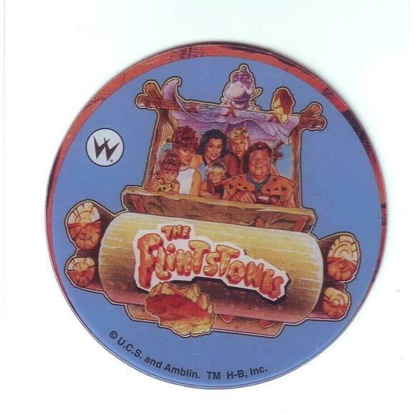 The Flintstones Pinball Drink Coaster Original NOS Game Promo Plastic - Picture 1 of 1